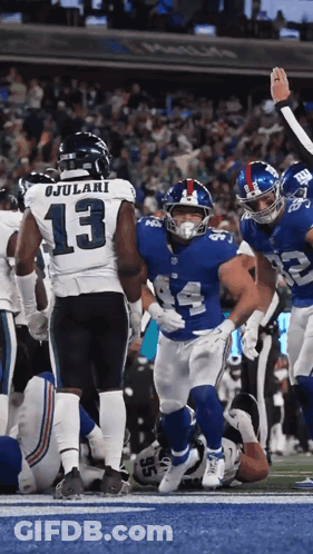 Football Player Number 13 Running On Field GIF