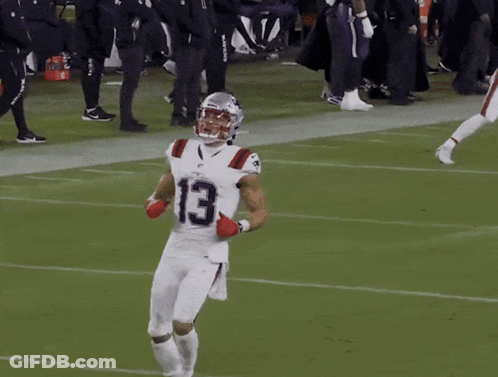 Football Player Number 13 Running On Field GIF
