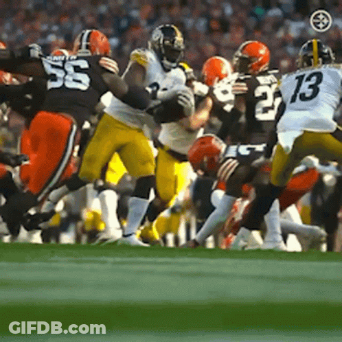 Football Player Number 13 Running With Ball GIF
