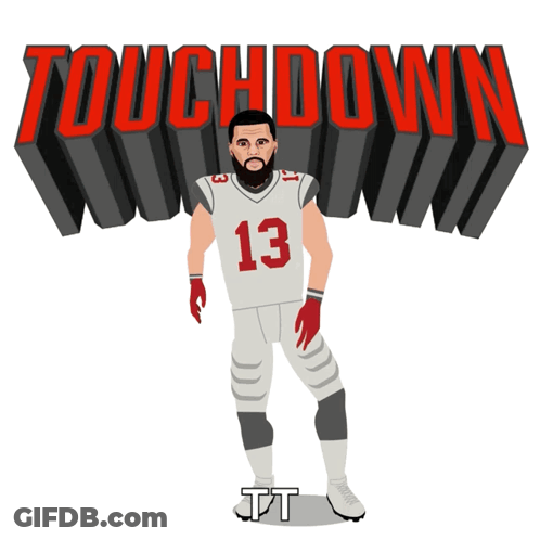 Football Player Number 13 Saying Touchdown GIF