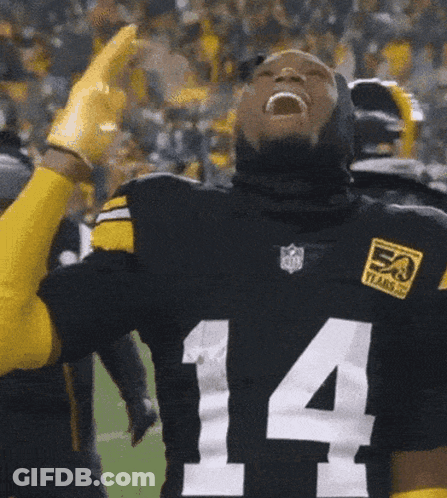 Football Player Number 14 Celebrating GIF