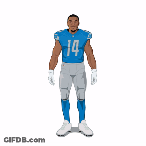 Football Player Number 14 Flexing Muscles GIF