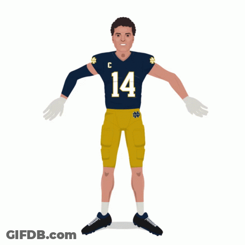 Football Player Number 14 In Front Of Fireworks GIF
