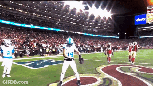 Football Player Number 14 On Field GIF