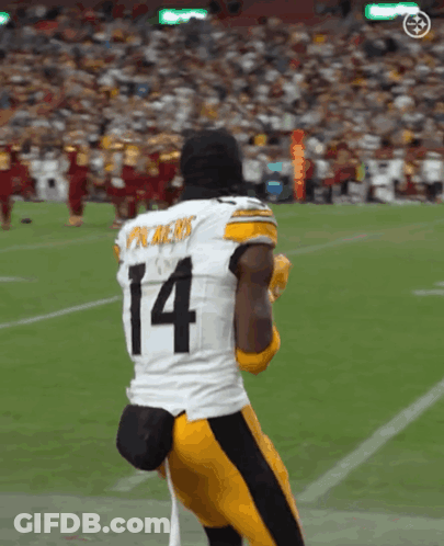 Football Player Number 14 On Field GIF