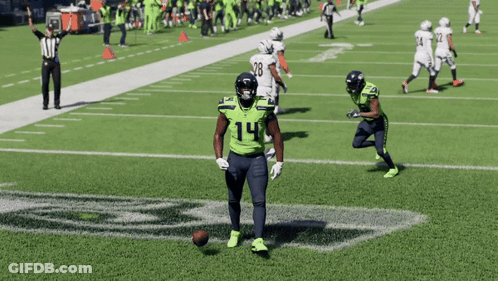 Football Player Number 14 On Field GIF
