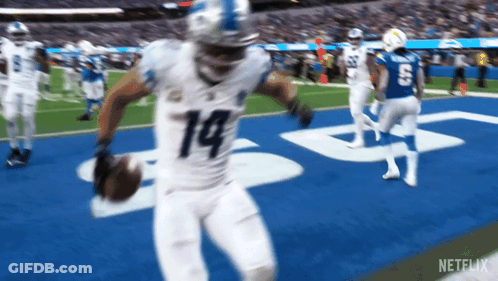 Football Player Number 14 Running With Ball GIF