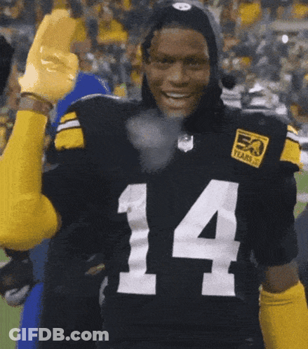 Football Player Number 14 Smiling GIF