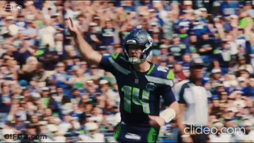 Football Player Number 14 Standing On Field GIF