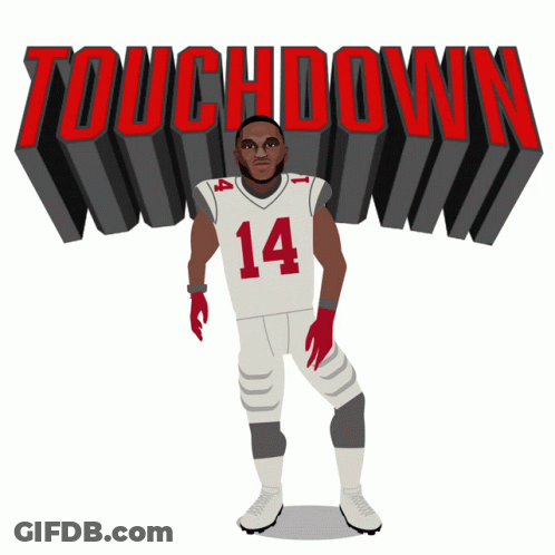 Football Player Number 14 Touchdown GIF