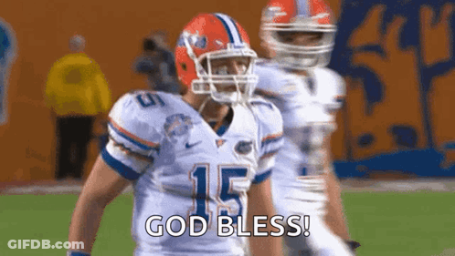 Football Player Number 15 God Bless GIF