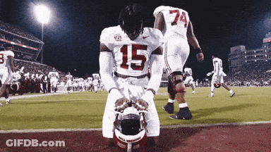 Football Player Number 15 Kneeling GIF