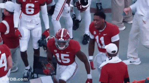 Football Player Number 15 Kneeling GIF