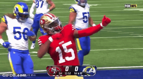 Football Player Number 15 Running On Field GIF