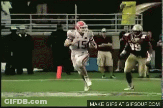Football Player Number 15 Running With Ball GIF