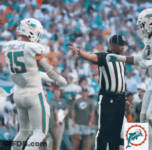 Football Player Number 15 Talking To Referee GIF