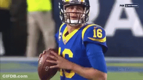 Football Player Number 16 Holding Football GIF