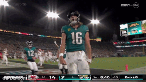 Football Player Number 16 On Field GIF
