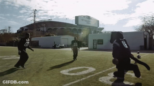 Football Player Number 16 Running On Field GIF