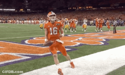 Football Player Number 16 Running GIF