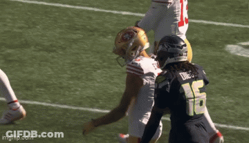 Football Player Number 16 Talking To Another GIF