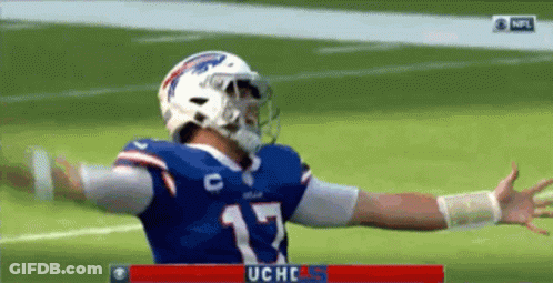 Football Player Number 17 Arms Outstretched GIF