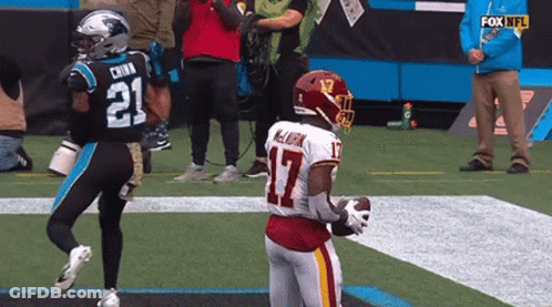 Football Player Number 17 Catching Ball GIF