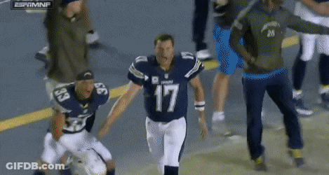 Football Player Number 17 Running GIF