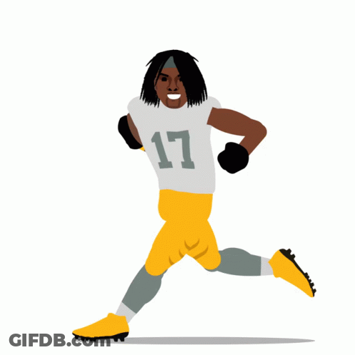 Football Player Number 17 Running With Ball GIF