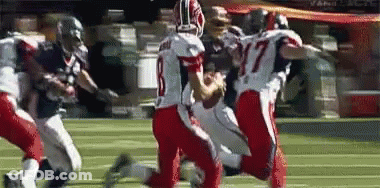 Football Player Number 17 Running With Ball GIF