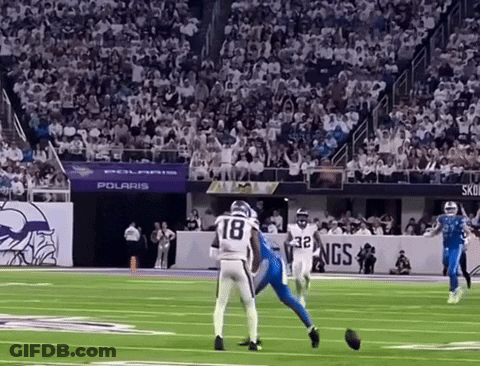 Football Player Number 18 On Field GIF