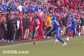 Football Player Number 18 Running GIF