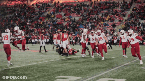 Football Player Number 19 Running On Field GIF