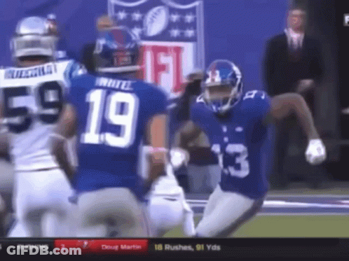 Football Player Number 19 Running GIF