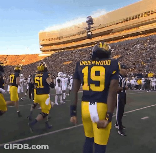 Football Player Number 19 Stands On Field GIF