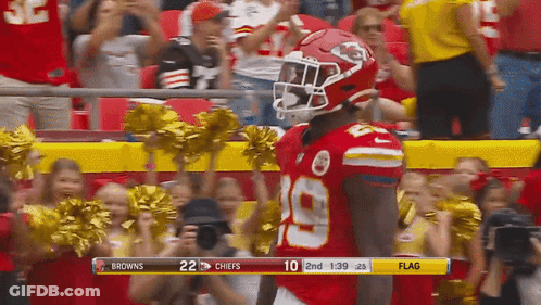 Football Player Number 19 With Cheerleaders GIF