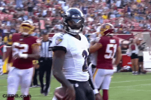 Football Player Number 2 Holding Football GIF