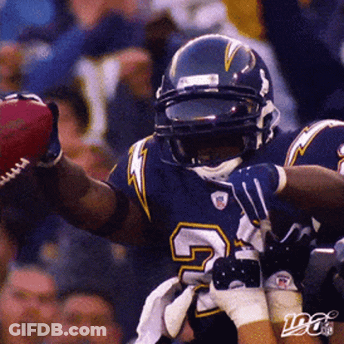 Football Player Number 2 Holding Football GIF