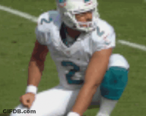 Football Player Number 2 Squatting GIF