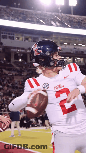 Football Player Number 2 Throwing Ball GIF