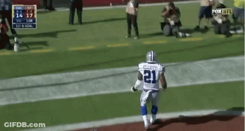 Football Player Number 21 Running GIF