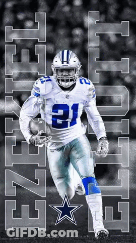 Football Player Number 21 Running With Ball GIF