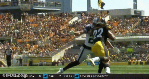 Football Player Number 22 Being Tackled GIF