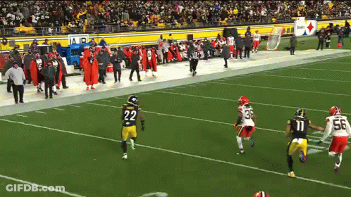 Football Player Number 22 Running On Field GIF