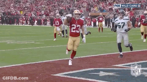 Football Player Number 23 Running With Ball GIF