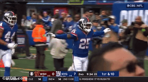 Football Player Number 25 Running On Field GIF