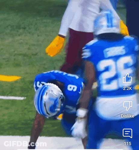 Football Player Number 26 Kneeling GIF