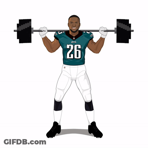 Football Player Number 26 Lifting Barbell GIF