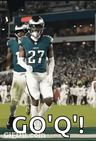 Football Player Number 27 Running On Field GIF