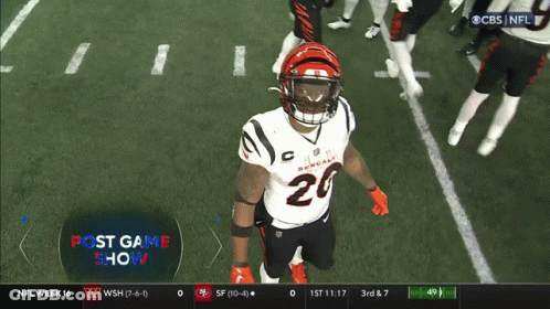 Football Player Number 28 Holding Football GIF